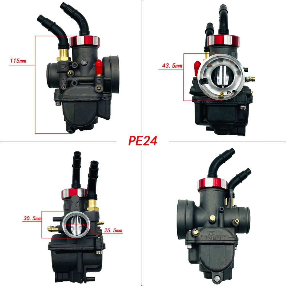 블랙 레드 대쉬 Pe24 Pe26 Pe28 Kx80 K - Motorcycle Carburetor 리뷰 및 가격